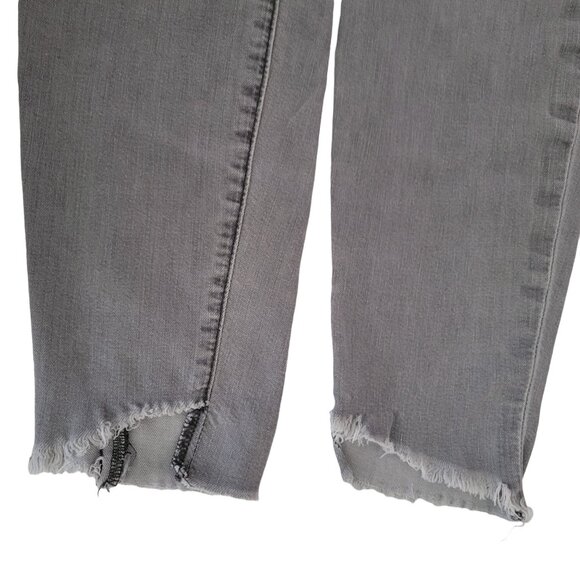 Joes Jeans Womens Size 29 Skinny Mid Rise Gray Denim Pants Raw Cutoff Hems - Picture 4 of 6